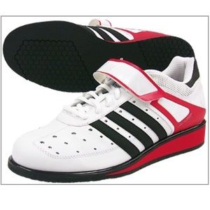 adidas Weightlifting Shoes in White with Black & Red SIZE Men’s 7/Women’s 8 1/2